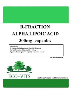 ECO-VITS | R-Fraction Alpha Lipoic Acid | 300MG HIGH STRENGTH CAPSULES • £19.99