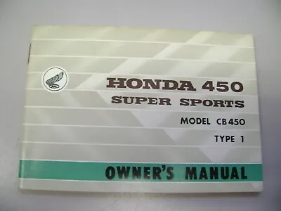 Oem Honda Owners Manual 1966-67 Cb450 K0 Black Bomber • $95