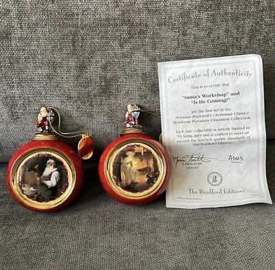 Porcelain Christmas Ornaments Norman Rockwell/Bradford Editions • $45
