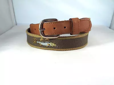 EUC Zep Pro Leather & Cotton 1.25  Snook Surcingle / Golf Belt Sz 38 Made USA • $18