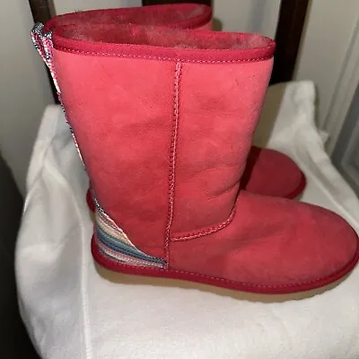 NIB Womens Ugg Classic Short Serape Pink Multicolor  US Size 9 • $100