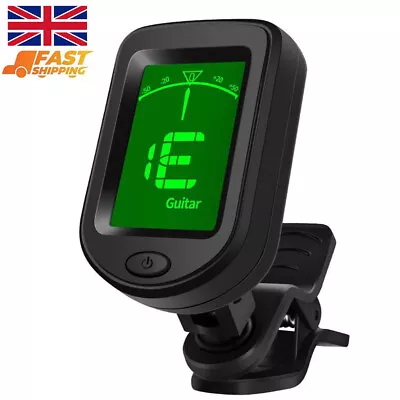 Electric Digital Chromatic LCD Clip-On Tuner For Guitar Ukulele Violin Acoustic • £5.69