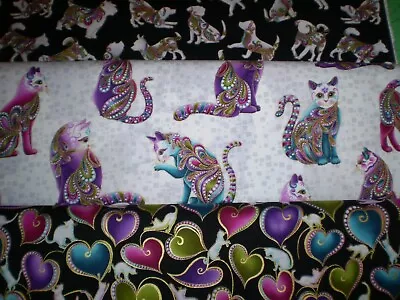 £9.65 • Buy CAT-I-TUDE  & DOG-ON-IT - Panels & Matching Fabrics - 100% Cotton. Benartex.  