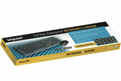 £12.99 • Buy INFAPOWER X203 Full Size Waterproof Keyboard And Mouse Hime & Office