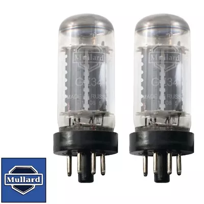 Brand New Matched Pair 2x Mullard Reissue GZ34 / 5AR4 Vacuum Tubes • $133.13