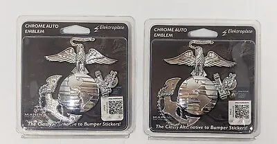 Lot Of 2 U.S. Marine Corps Premium EGA Chrome Silver Auto Emblem Elektroplate • $29.99