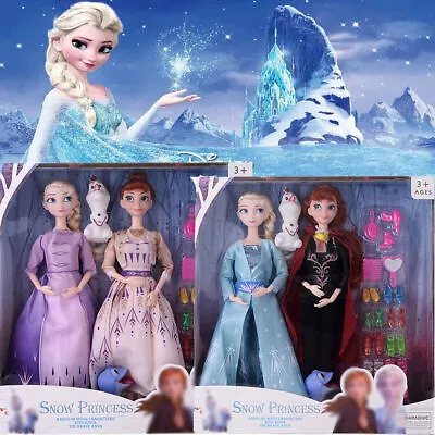 Deluxe Frozen Elsa Barbie Doll Toys Makeup Anna Olaf Action Figures Girl Gifts • £23.14