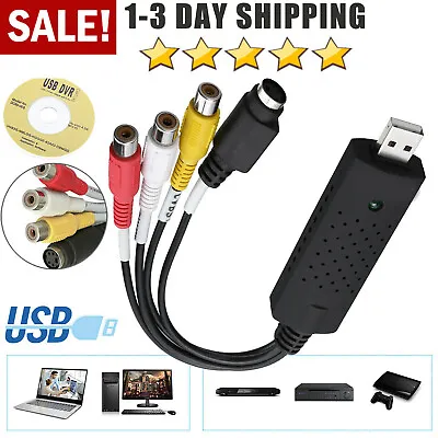 USB 2.0 Audio Video VHS To DVD VCR PC Converter Adapter Digital Capture Card US • $8.50