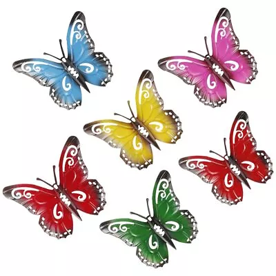 6 Pack Metal Butterfly Wall Decor For Indoor Outdoor Living Room Kitchen • $16.93