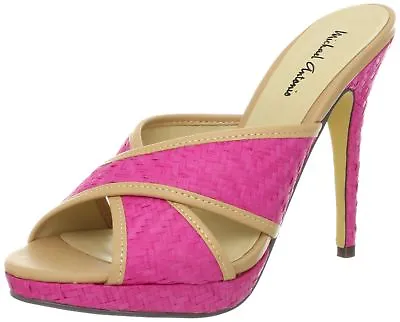 Michael Antonio Women's Toros-Woven Sandal Heel Pink Size 6M • $29.86