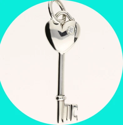 £79.50 • Buy Tiffany & Co. E Color VS Clarity Diamond Sterling Key Pendant 1 ¼” Long