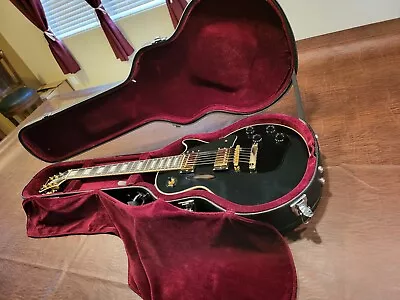 2018 Epiphone Les Paul Custom Pro Black! W/hardshell Case • $650