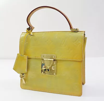 Auth LOUIS VUITTON Spring Street Silver (Yellow) Vernis Tote Bag #56100 • $102.50