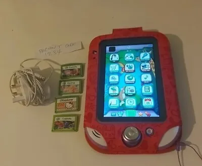 LeapFrog Leappad XdI Ultra Pink Tablet 4 Disney Cartridges Charger Case Cable • £55