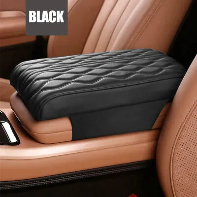 $25.62 • Buy 1X Car Accessories PU Leather Center Console Armrest Cushion Mat Pad Cover Black