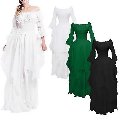 Women Victorian Renaissance Costume Gothic Witch Dress Medieval Wedding Dress • $59.39