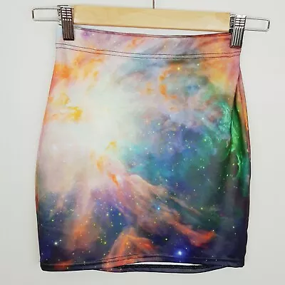 BLACKMILK Womens Size XS Or 8 Rainbow Galaxy Bodycon Skirt • £59.50