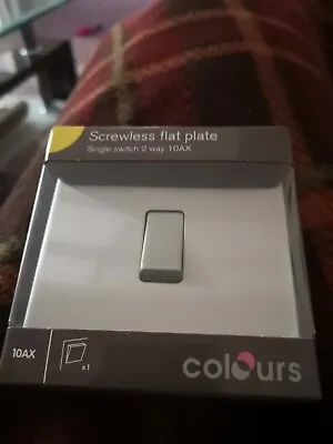 COLOURS-Screwless Flat Plate Single Switch 2 Way 10AXCONDITION “BRAND NEW” • £7.99