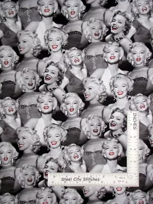 Marilyn Monroe Red Lipstick Digitally Printed Cotton Fabric Kaufman By The Yard • $39