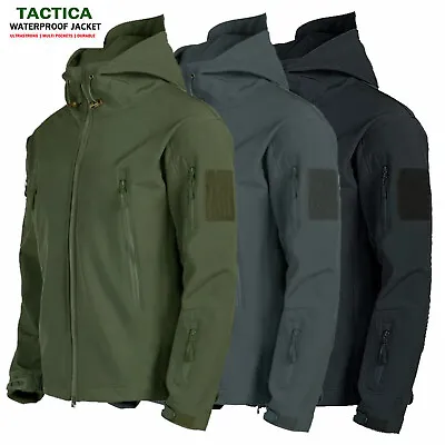 Mens Tactical Jacket Waterproof Military Soft Shell Jacket Work Windbreaker Coat • $34.29