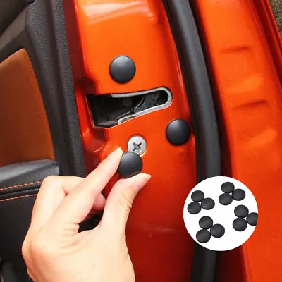 12Pcs Car Interior Door Lock Screw Protector Cover Cap Trim Accessories Black • $2.72