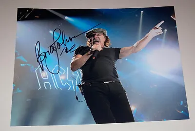 SIGNED BRIAN JOHNSON AC/DC 10x8 PHOTO RARE AUTHENTIC ANGUS YOUNG • £134.99