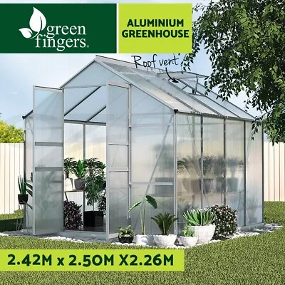 Greenfingers Aluminium Greenhouse Green House Polycarbonate Garden Shed 2.4x2.5M • $429.95