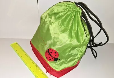 Picnik Concept Kids Figurative Lunch Bag Green Ladybird School Drawstring  • £6