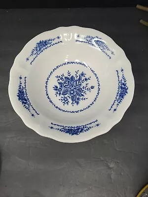 Vintage Mayhill Federalist Ironstone Japanese Stoneware Serving Bowl Blue Flower • $18.99