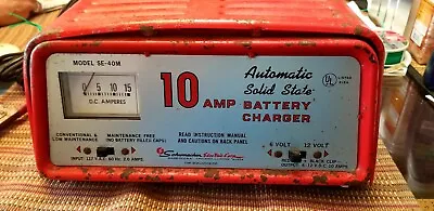 Vintage Schumacher Battery Charger 10 Amp 6-12 Volt  SE-40M USA Made Ships FREE! • $68.50