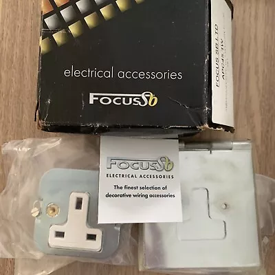 £20 • Buy Focus Socket, Floor Unswitched 1 Gang, Satin Chrome White Insert APC45.1W NEW