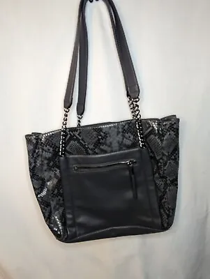 Simply Vera Wang Rockbridge Tote Bag Handbag Purse - Black Gray Snake • $39.99