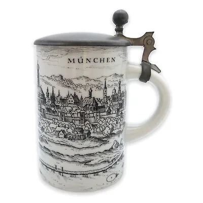 München Beer Stein Porcelain Pewter • $30.65