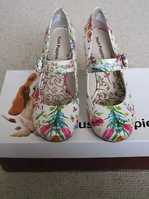 Brand New In Box Hush Puppies Philippa Bow Floral Ivory Uk Size 7 Wide Free Post • £44.99