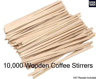 (Box Of 10K) Wood Stirrers (140mm / 5.5”) ECO Coffee Hot Drink Wooden (VAT Incl) • £29.95