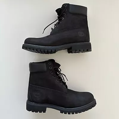 Timberland Men's 6 Inch Waterproof Lace Up Boots Black Nubuck Size 7 Worn Once • $150