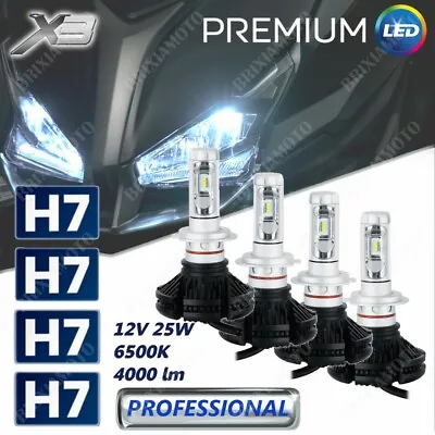 Light Bulbs H7 Set 4 LED Lamps X3 12V 16000 Lumen For Honda Gl 1800 Goldwing 01 • $148.70