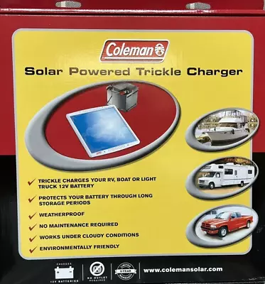 Coleman Solar Powered Trickle Charger Model 50005 NEW • $29.95