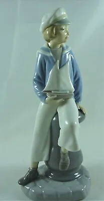 Vintage Estate Lladro Figure Figurine Sailor Boy Pond Yacht St# 17557 • $225