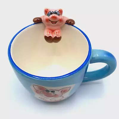 Mulberry Home Collection Pig Coffee Mug Tea Cup Table Decor Fun Party Blue Pink • $9.74