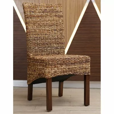 Pemberly Row Coastal Wicker / Rattan Dining Chair In Brown (Set Of 2) • $355.67