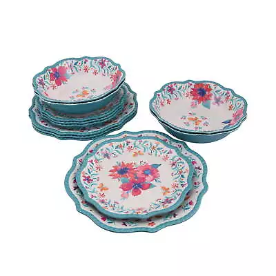 Melamine 12 Piece Dinnerware Set Teal • $17.79