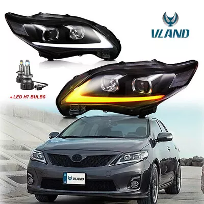 Pair Front Projector Headlamp LED Headlights For 2011 2012 2013 Toyota Corolla • $215.99