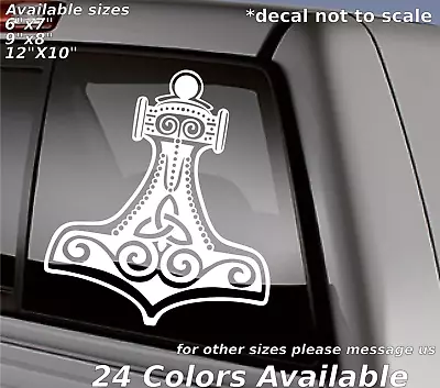Thors Hammer Mjolnir Symbol Rune Asatru Custom Decal Sticker Glass Window • $10.84