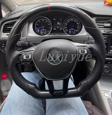 New Carbon Fiber Steering Wheel For VW Mk6 Golf Passat POLO Arteon Touareg Jetta • $380