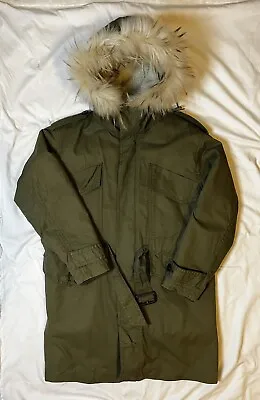 Kai-Aakmann Racoon Fur 2 In 1 Parka Olive Green S • $99