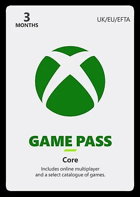 Microsoft Xbox Core Game Pass Subscription - 3 Months • £99