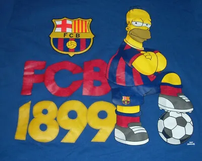 $69 • Buy Homer Simpson T-shirt Barcelona Messi FCB Barca EXTREMELY RARE Sz L The Simpsons