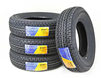 $270.98 • Buy 4 Premium FREE COUNTRY 8ply Trailer Tires ST205 75R14 Load Range D W/Scuff Guard