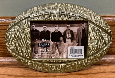 £7.90 • Buy New 3.5 X 5  Vintage Football Picture Frame W/ Stand Gold Toned Burnes Of Boston